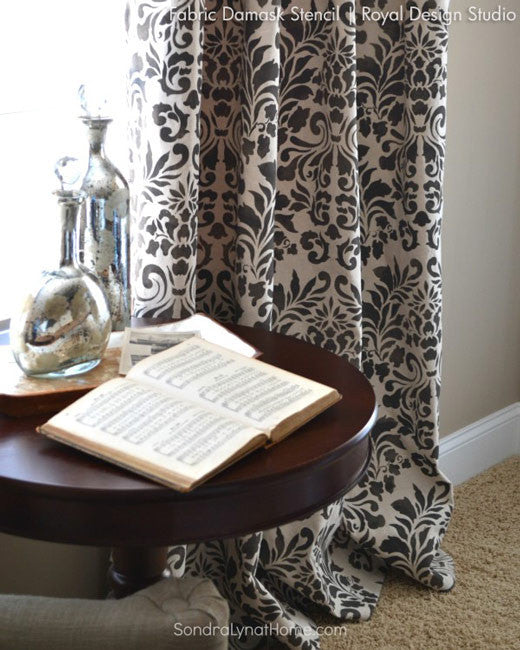 Fabric Damask Wall Stencil