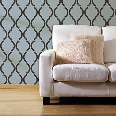 Large Art Deco Damask Wall Stencils for Painting a DIY Wallpaper Look - Royal Design Studio