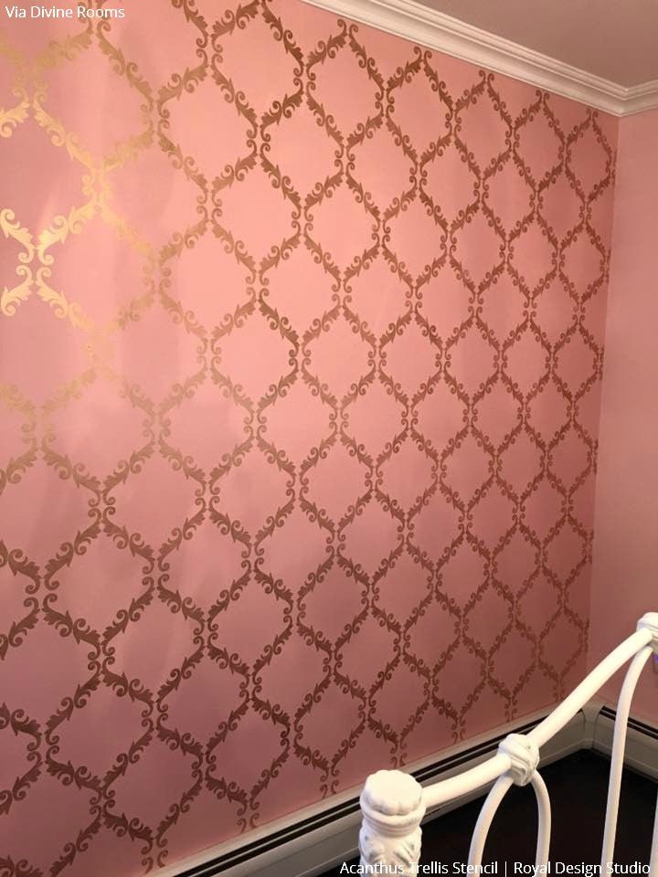 Acanthus Trellis Wall Stencil - Royal Design Studio Stencils