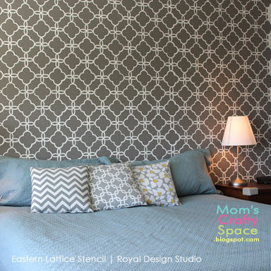 Eastern Lattice Moroccan Wall Stencils - DIY Wallpaper Stencils for Custom Wall Patterns - Royal Design Studio