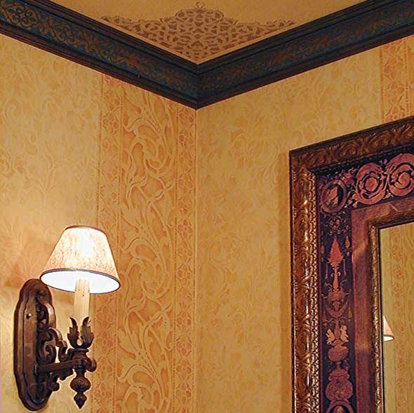 Stencils European Lace Corner Ceiling 