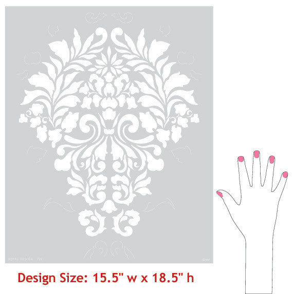 Fabric Damask Wall Stencil patterns