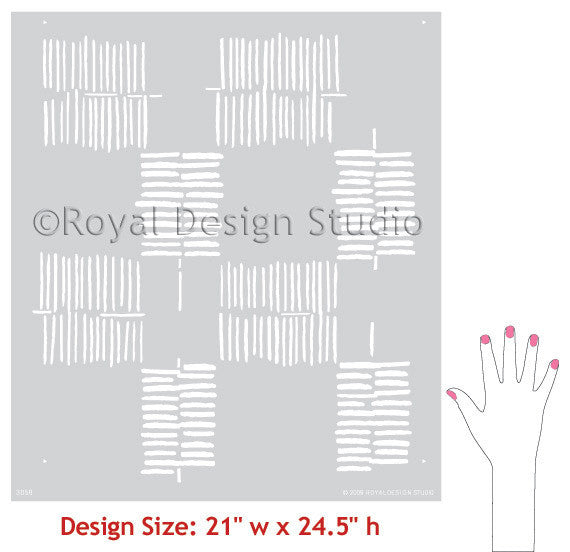 Feather Stitch Allover Patterns Stencil