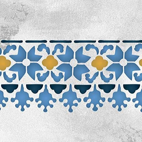 Moroccan Stencils Fez Floral Border Stencil