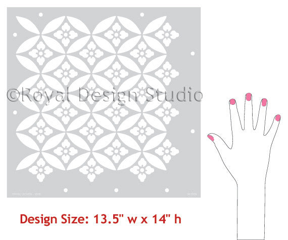 Floral Lattice Stencil Pattern