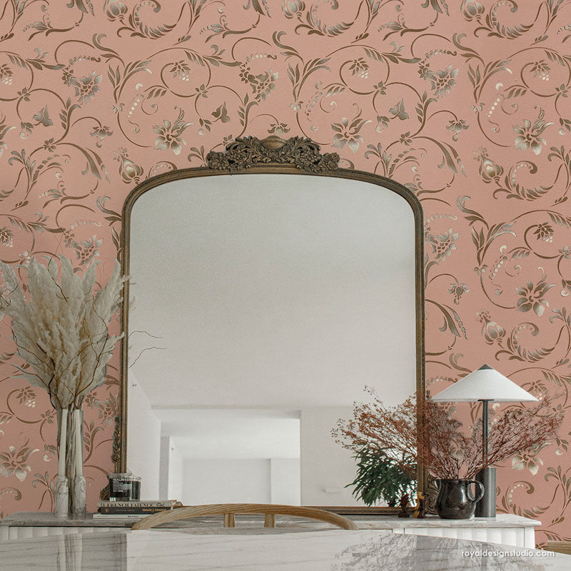 Flourish Allover Wall Stencil