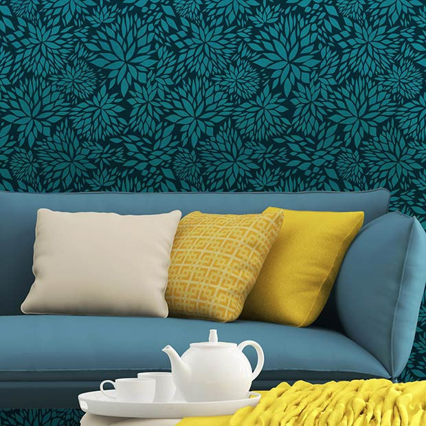 Decorate your home with pattern and color - Petal Play Floral Damask Wall Stencils from Royal Design Studio