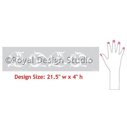 Flowing Floral Border Stencils designs