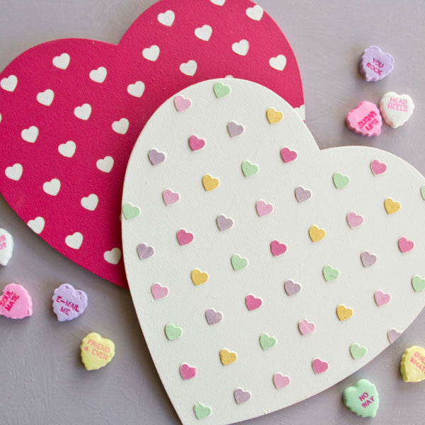 Cute Girls Room Decor with Polka Heart Shapes Stencils - Wall Stencils by Royal Design Studio