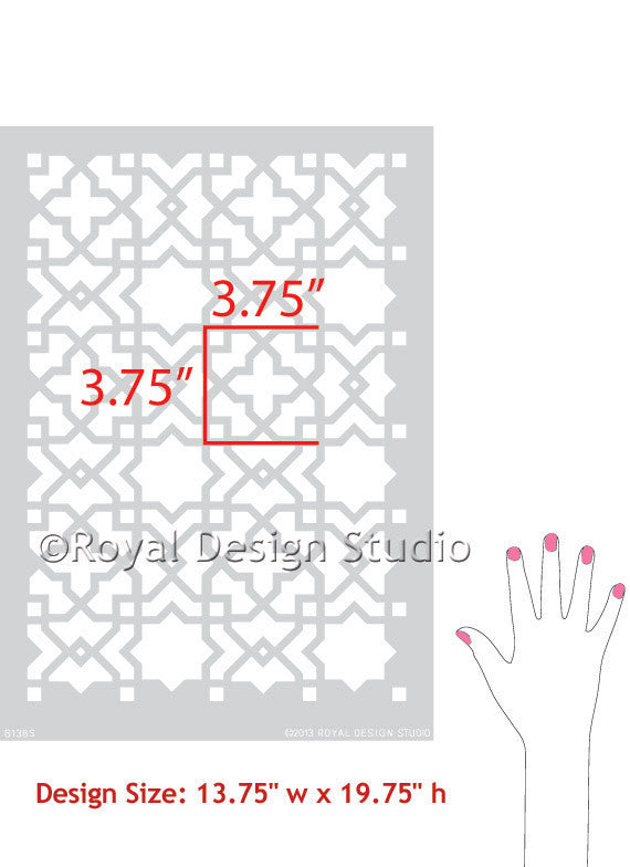 Tangier Lattice Furniture Stencil - Royal Design Studio Exotic Moroccan Stencils