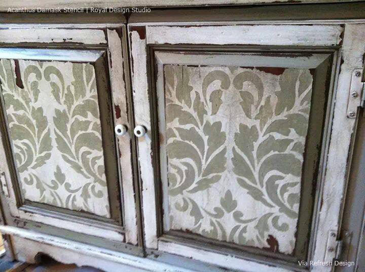 Acanthus Damask Wall Stencil - Royal Design Studio Stencils
