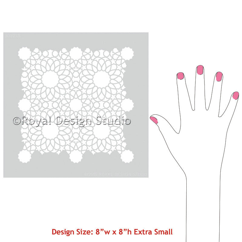 Decorate Arts and Crafts with Intricate Zelij Moroccan Craft Stencils - Royal Design Studio