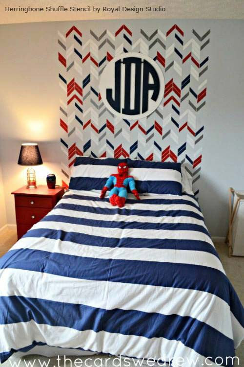 Herringbone Shuffle Stencil by Royal Design Studio