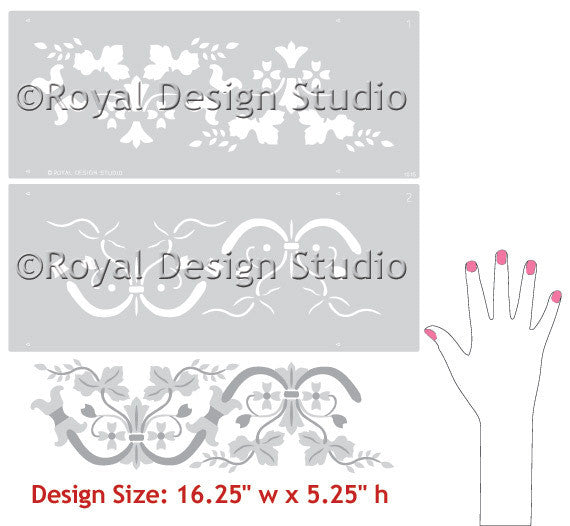 Italianate Ivy Classic Border Stencils designs