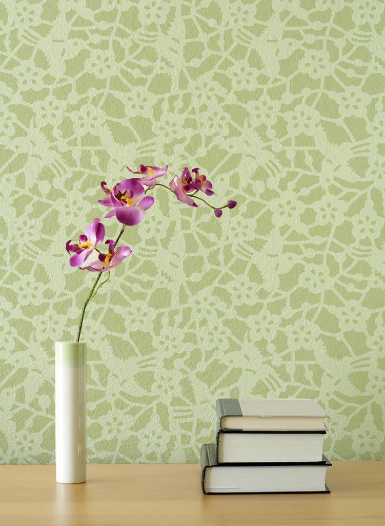 Allover Pattern Stencil Japanese Birds