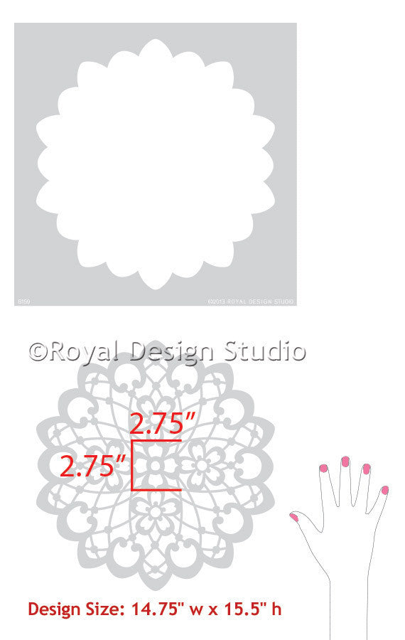 Lace Doily Pattern Wall Stencils for Painting Wall Art - Royal Design Studio