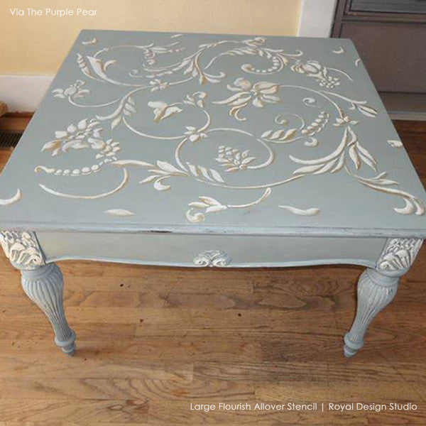 Large Flourish Allover Stencil by Royal Design Studio
