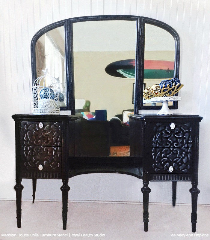 Mansion House Grille Trellis Furniture Stencil