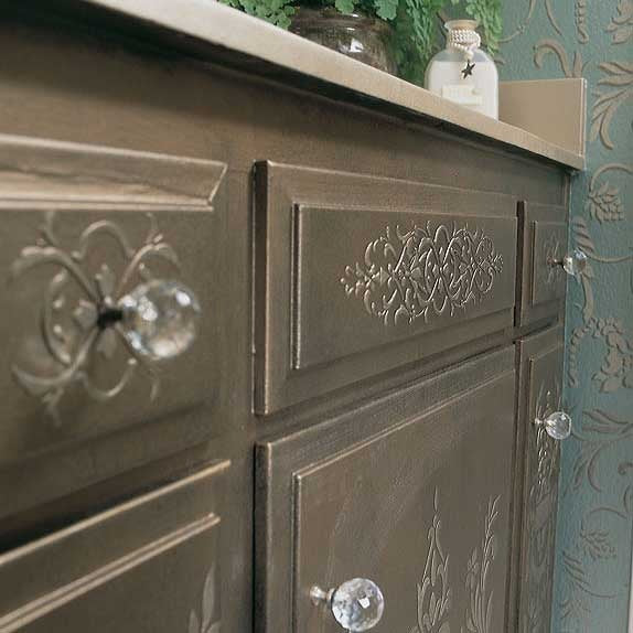 DIY Painted Furniture Projects and Embossed Plaster - Micah Classic Panel Stencils - Royal Design Studio