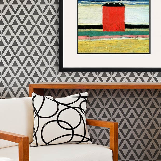 Modern, Geometric, Tribal Patterns for Painting Accent Walls - Asmir Triangle Wall Stencils - Royal Design Studio