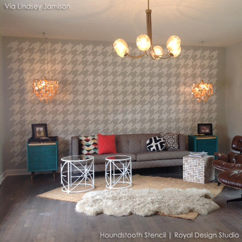 Houndstooth Allover Wall Stencil