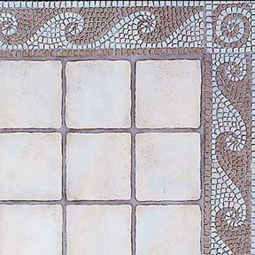 Ceramic Tiles Trompe L'oeil Wall Stencil for Realistic Tile Wall Art and Painted Floors