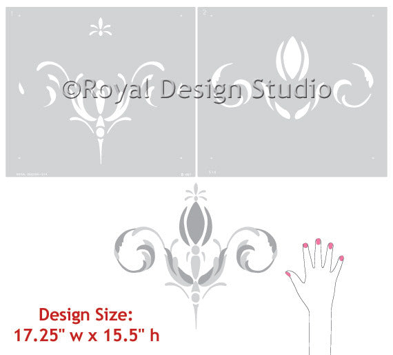 Ceiling Stencils -
Palazzo Scroll