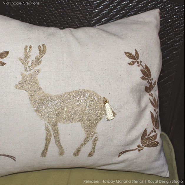 Christmas & Holiday Reindeer Crafting DIY Project - Fabric and Furniture Stencils