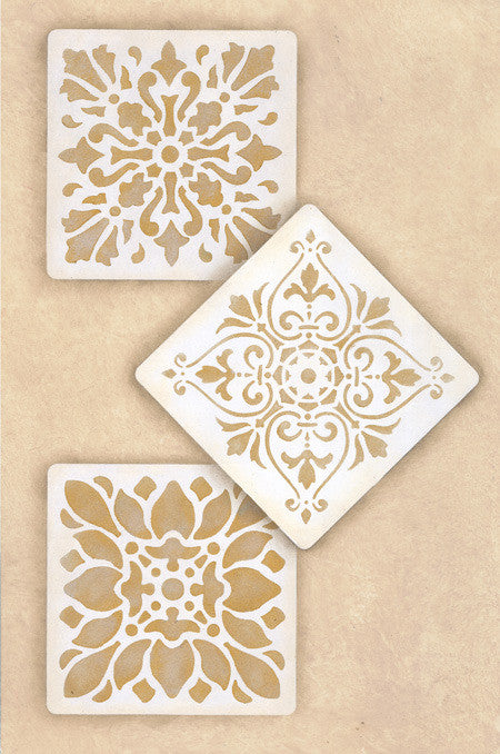 Classic European Tiles Stencils for Painting Walls and Furniture