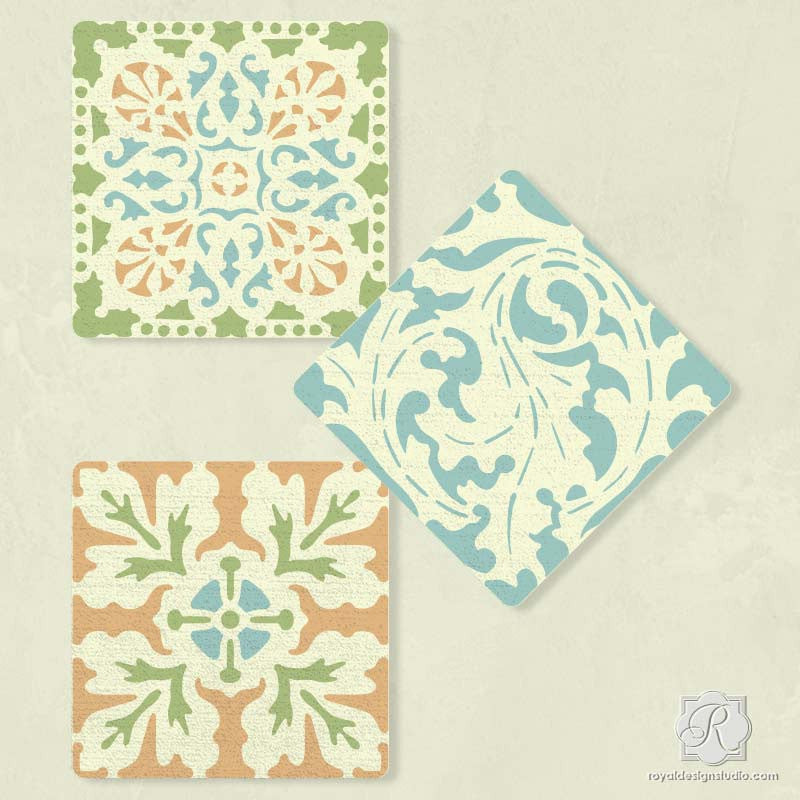 Renaissance Tile Stencils Set B