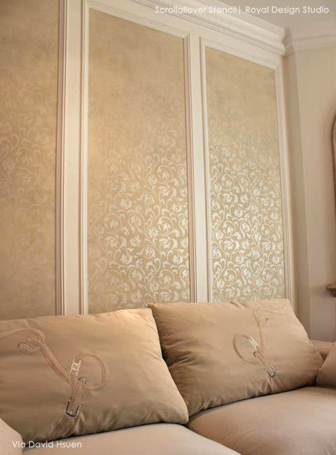 Scrollallover Wall Stencil