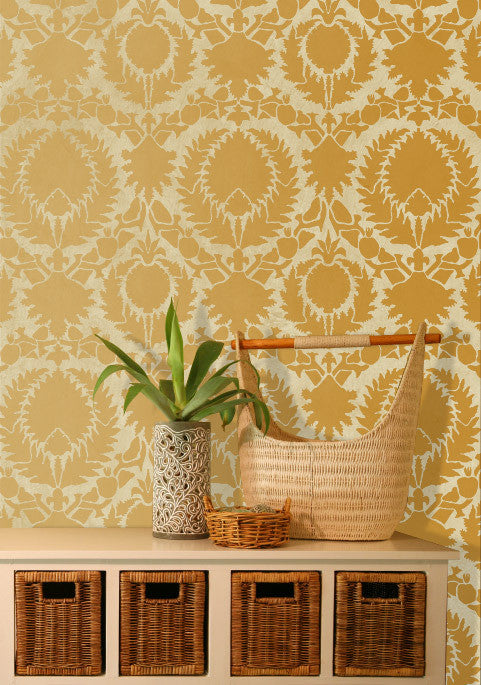 Silk Road Suzani Exotic Wall Stencils for Painting Accent Walls and Painted Floors - Royal Design Studio