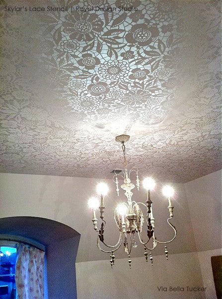 Skylars Lace Floral and Flower Stencils for Painting DIY Wallpaper, Floors, Ceilings - Royal Design Studio