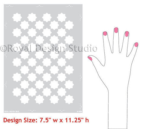 Painting Walls with Moroccan Stencils Eight Pointed Stars Wall Stencils - Royal Design Studio