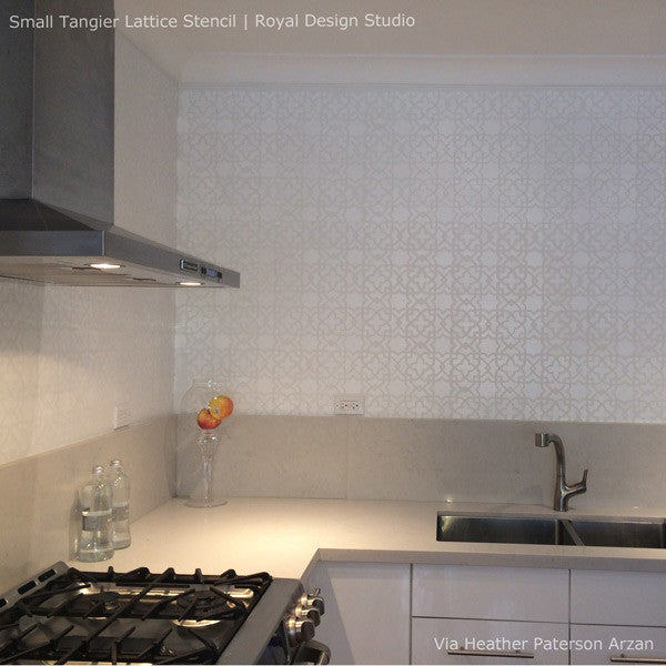 Tangier Lattice Furniture Stencil - Royal Design Studio Exotic Moroccan Stencils