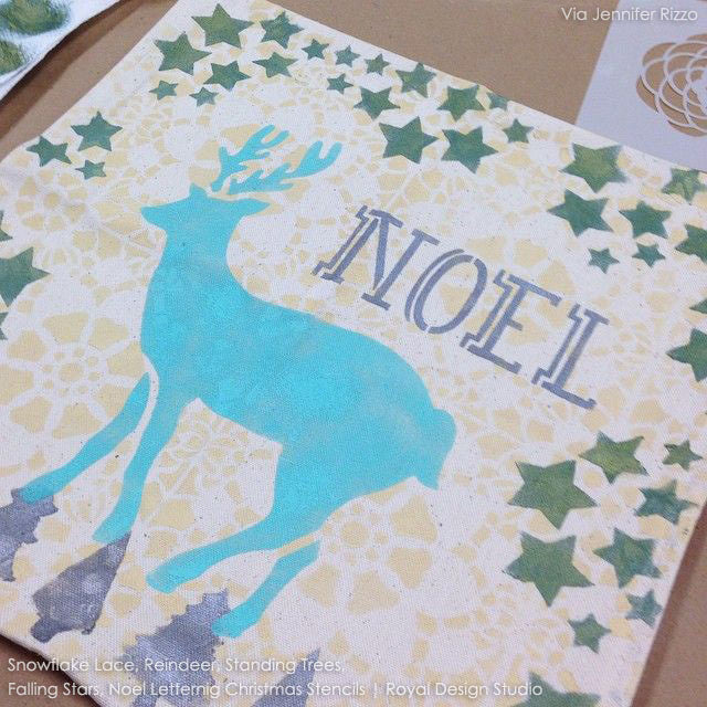 Christmas & Holiday Reindeer Crafting DIY Project - Fabric and Furniture Stencils