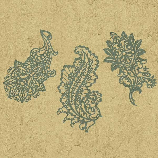 Painted paisley wall stencils for patterned home decor