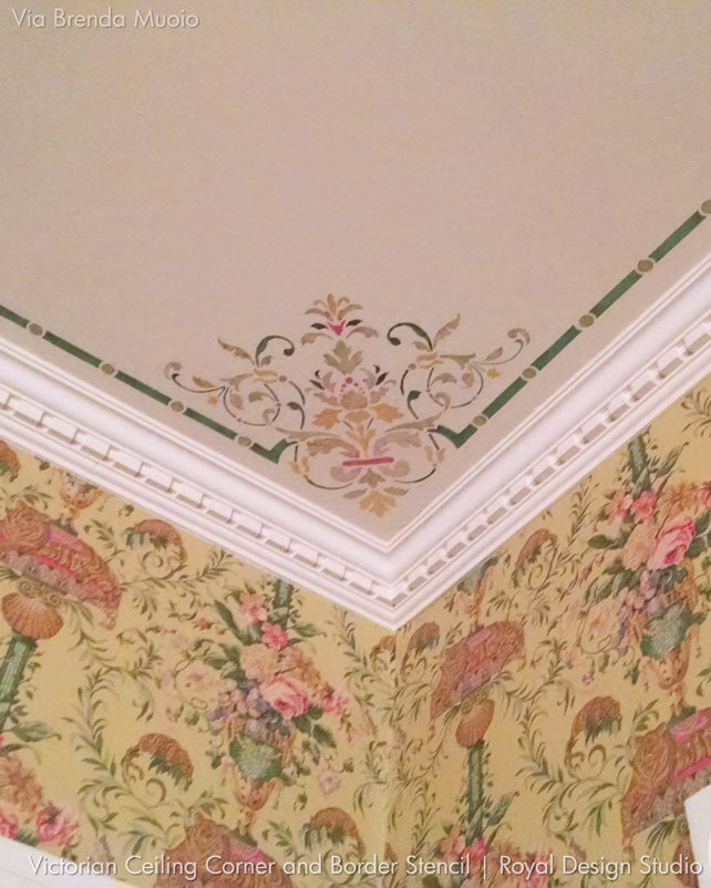 Victorian Ceiling Corner Stencil