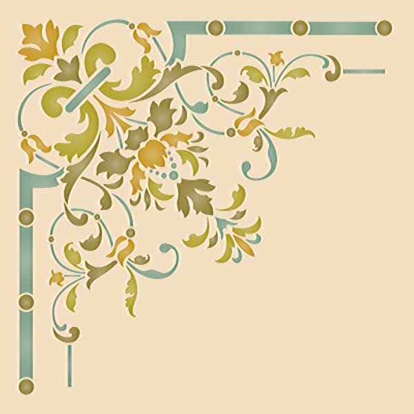 Ceiling Stencils | Victorian Ceiling Corner Stencil ceiling-stencils-victorian-ceiling-corner-stencil