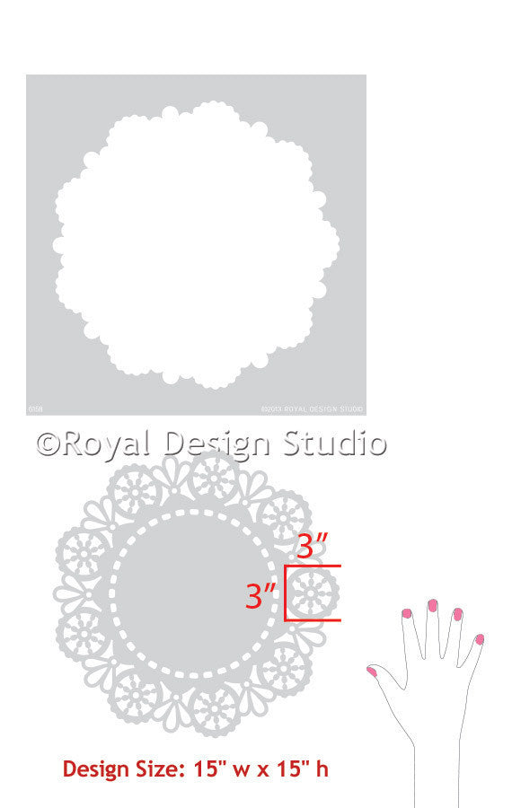 Lace Doily Pattern Wall Stencils for Painting Wall Art - Royal Design Studio