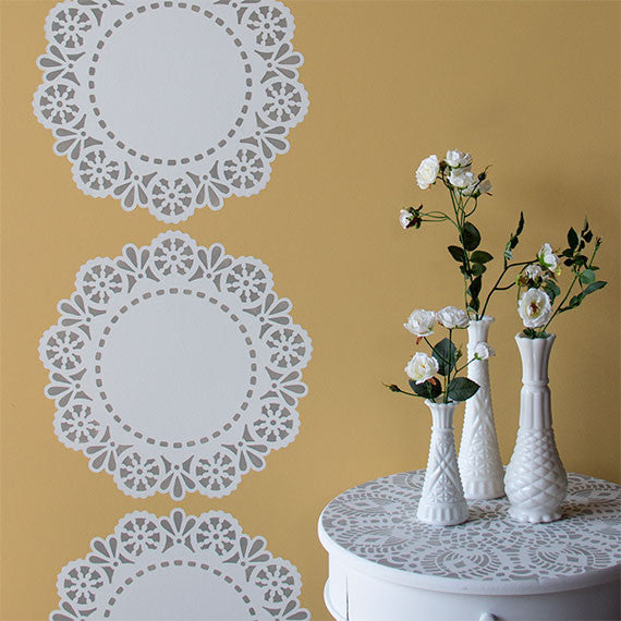 Lace Doily Pattern Wall Stencils for Painting Wall Art - Royal Design Studio