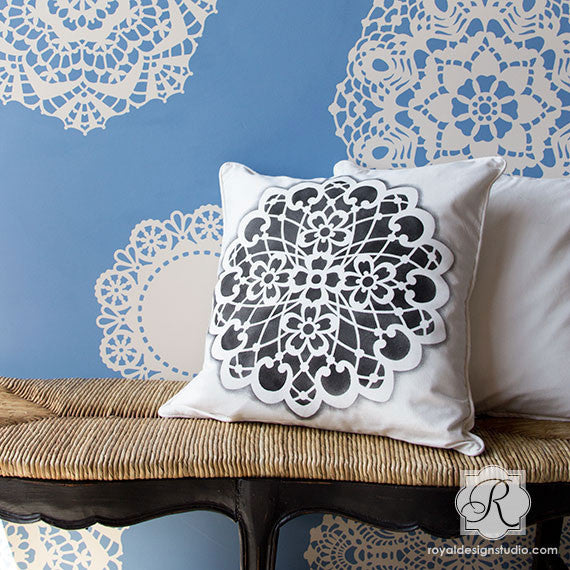 Lace Doily Pattern Wall Stencils for Painting Wall Art - Royal Design Studio