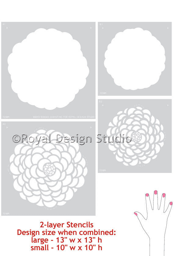 Designing Baby Nursery Decor or Little Girls Bedroom Decor - Painted Flowers on Walls - Floral Wall Art Stencils from Royal Design Studio