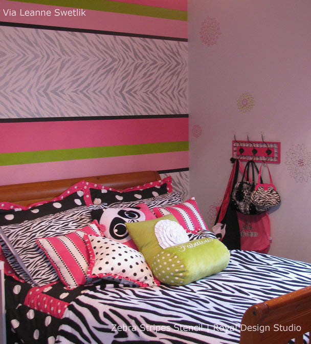 Animal Print and Zebra Stripes Wall Stencils - Royal Design Studio