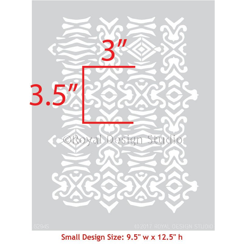 Adisa Tribal Furniture Stencil - Royal Design Studio Stencils