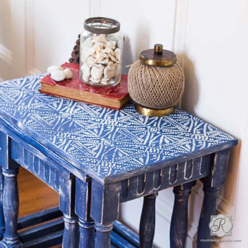 African Design and Tribal Batik Pattern - Royal Design Studio Furniture and Craft Stencils