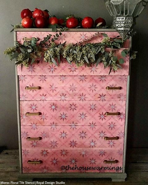 Moroc Floral Tile Stencil
