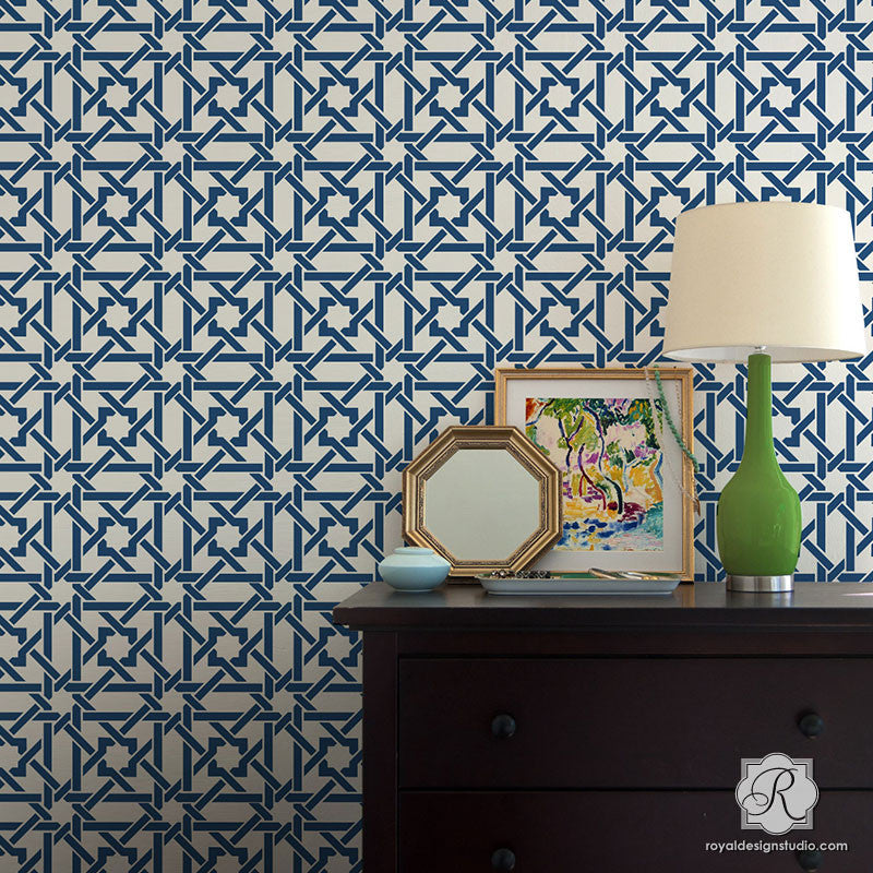 Camel Bone Weave Moroccan Stencil