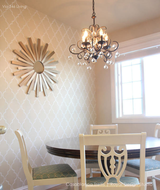 DIY Painted Walls with Moroccan Design - Royal Design Studio Trellis Wall Stencils