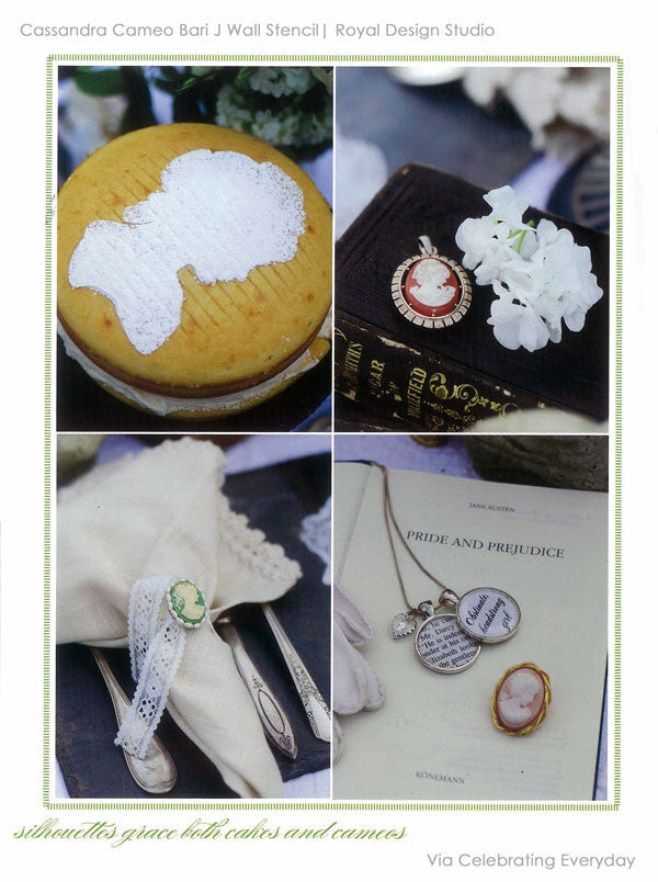 DIY Victorian Table Decor - Cameo Silhouette Stencils By Royal Design Studio